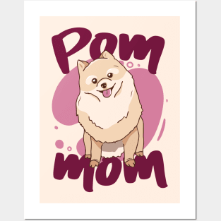 Pom Mom // Cute Pomeranian Mom Cartoon Posters and Art